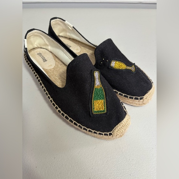 Soludos Cheers Beaded Espadrilles | Black Smoking Slippers | Size 9 - Picture 4 of 13